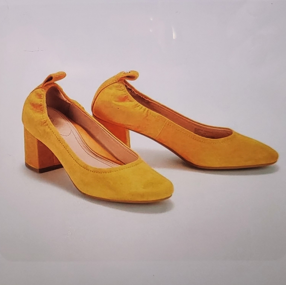 Taryn Rose Savannah Suede Block Heel Pumps...Size 8